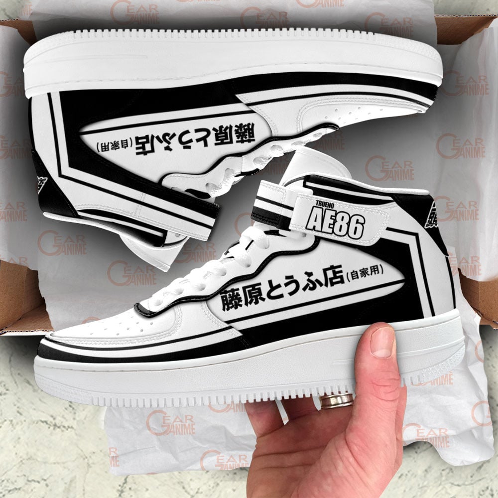 Trueno AE86 Sneakers Air Mid Custom Initial D Anime Shoes