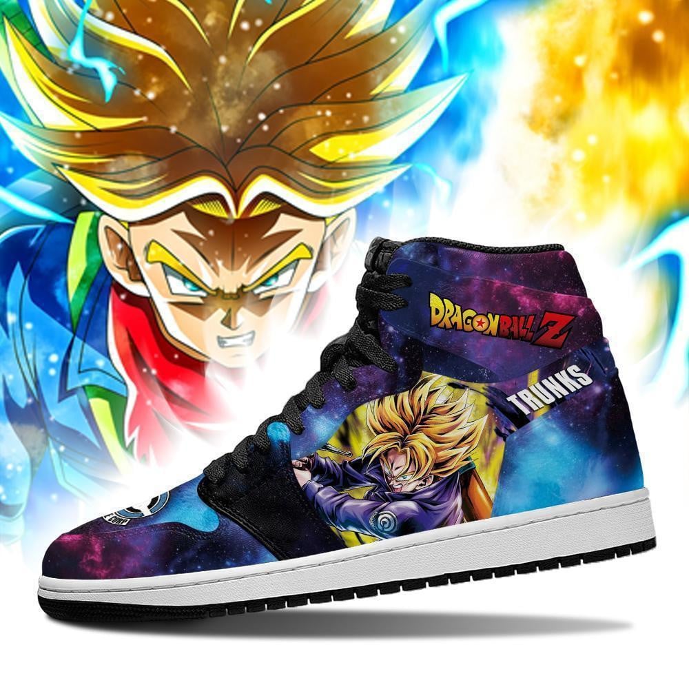 Trunks SSJ JD1s Sneakers Galaxy Dragon Ball Anime Shoes, Air Jordan Hightop