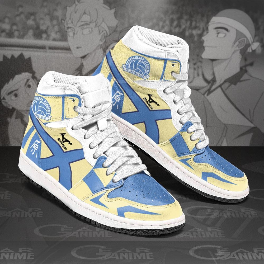 Tsubakihara Academy JD1s Sneakers Haikyuu Anime Shoes, Air Jordan Hightop