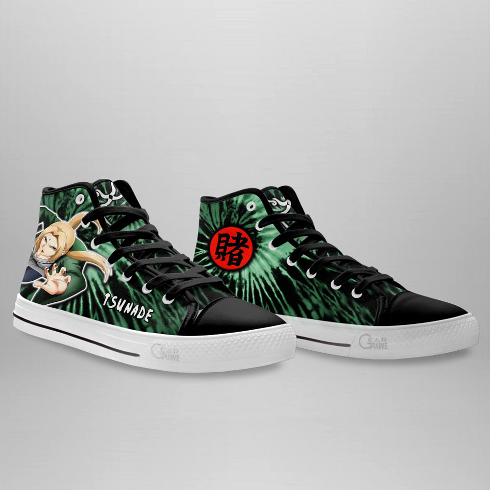 Tsunade High Top Shoes Custom Anime Sneakers Tie Dye Style