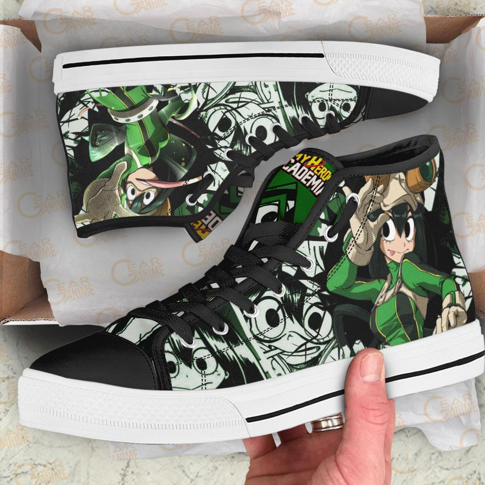 Tsuyu Asui Froppy High Top Shoes Custom Anime My Hero Academia Sneakers