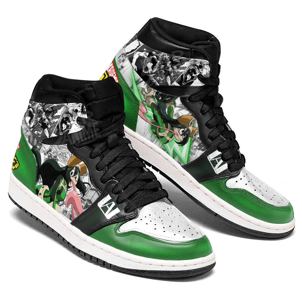 Tsuyu Asui Froppy JD1s Sneakers BNHA Manga Mixed Anime, Air Jordan Hightop