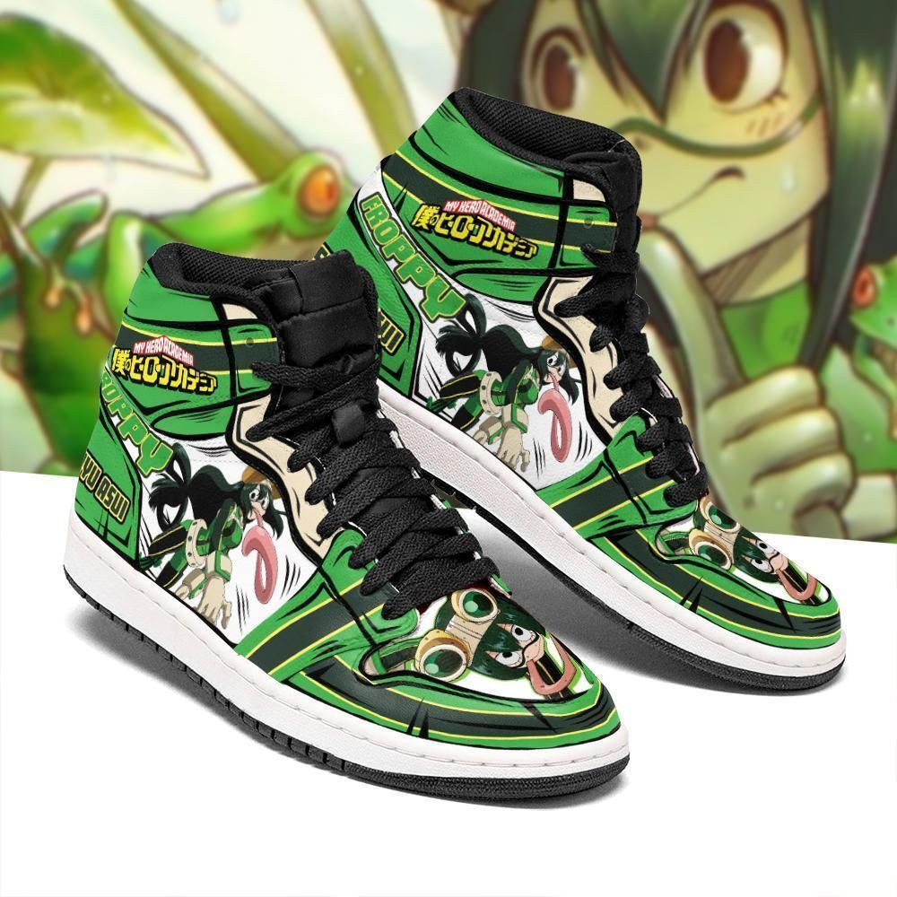 Tsuyu Asui My Hero Academia anime High Top Air Jordan Sneaker, Air Jordan Hightop