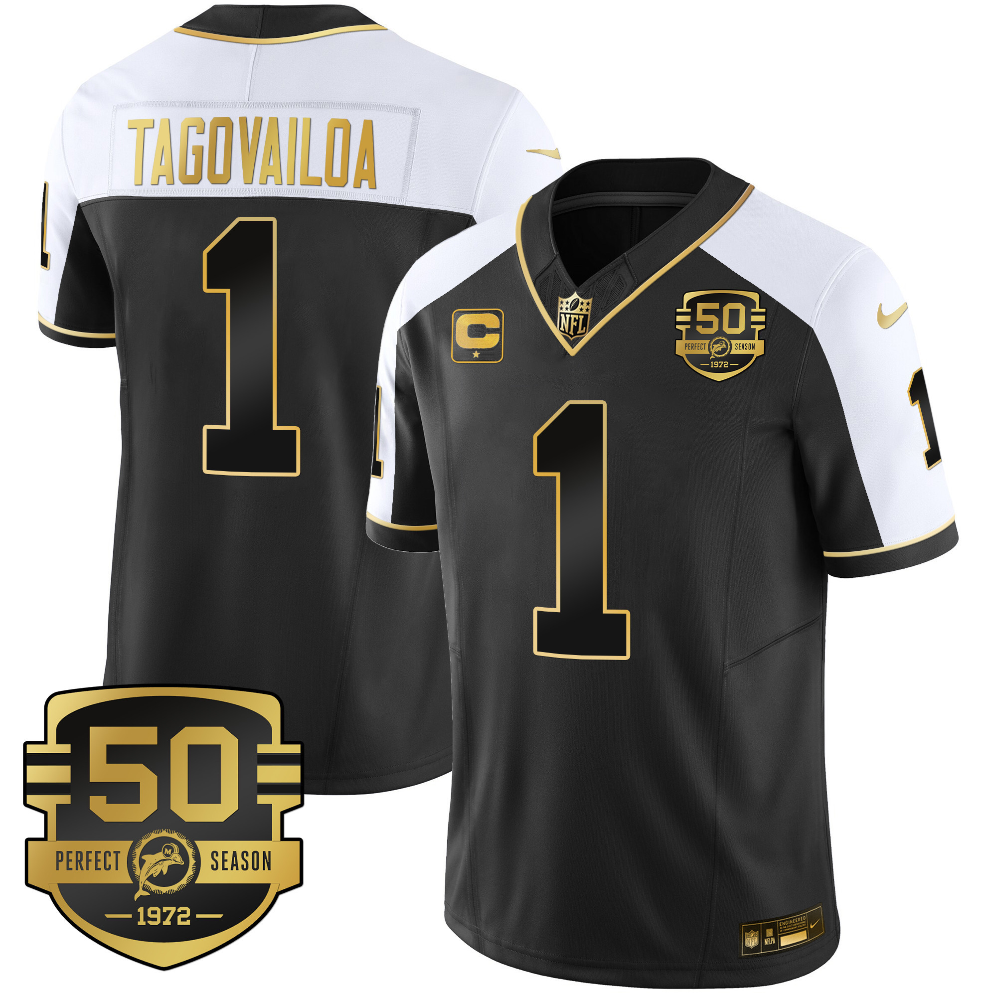 Tua Tagovailoa Men's Miami Dolphins Throwback Gold Vapor Alternate Jersey - All Stitched 