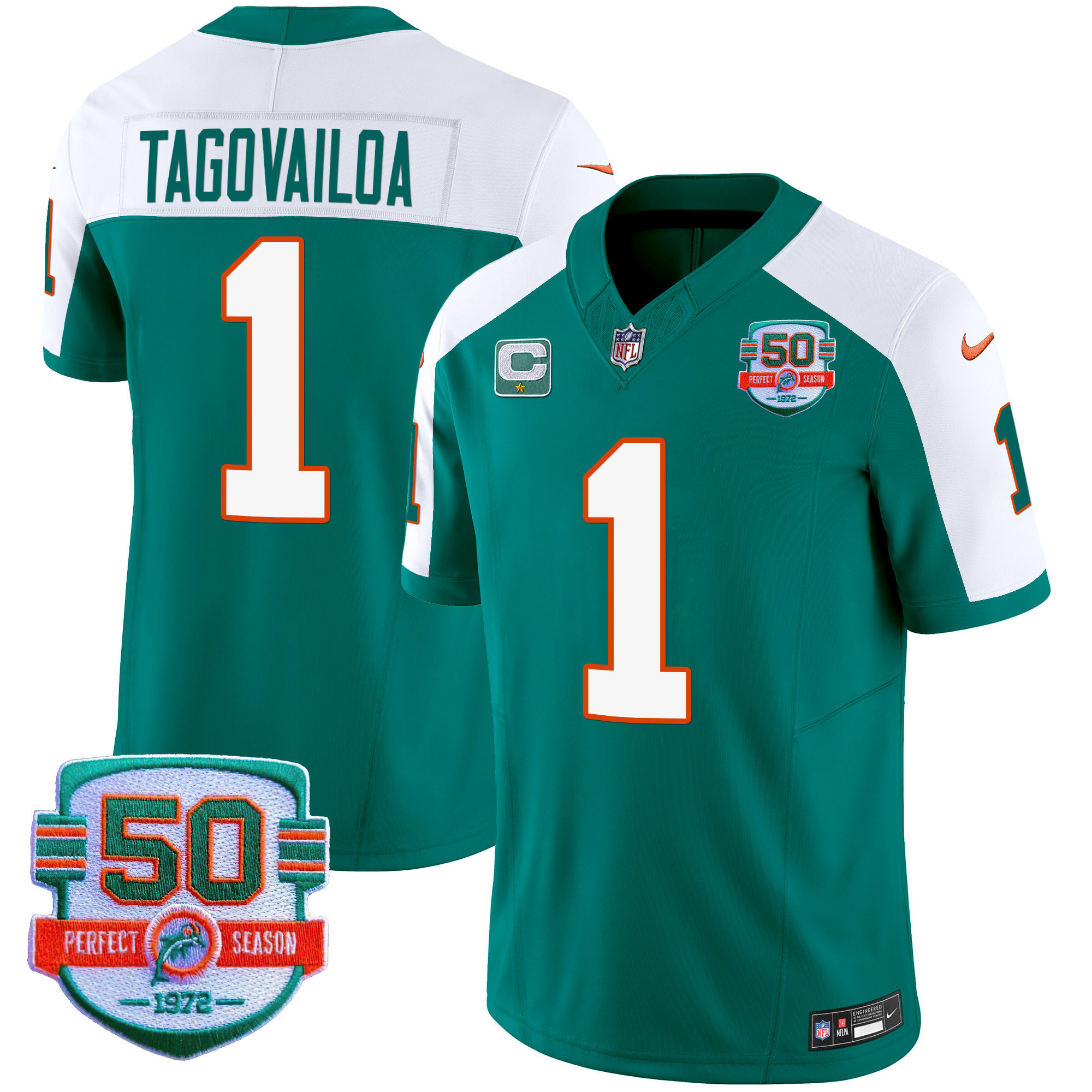 Tua Tagovailoa Men's Miami Dolphins Throwback Vapor Alternate Jersey - All Stitched 