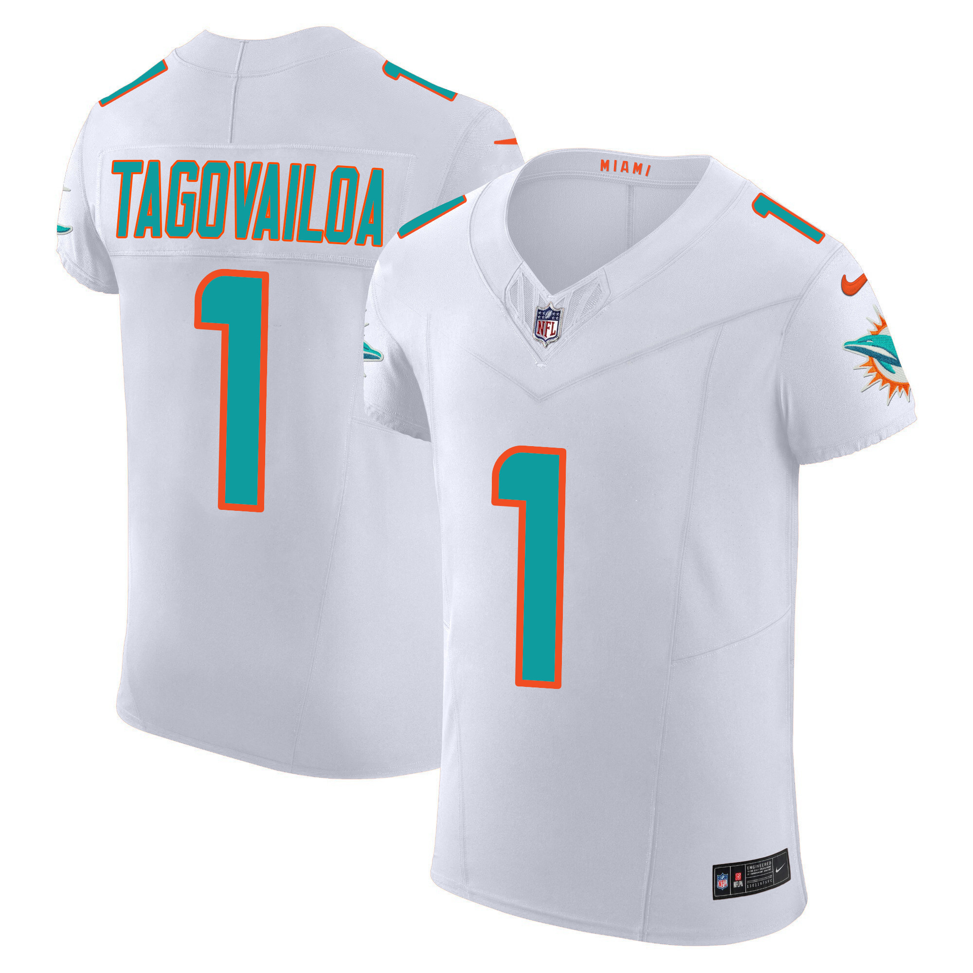 Tua Tagovailoa Men's Miami Dolphins Vapor Elite White Jersey - All Stitched 