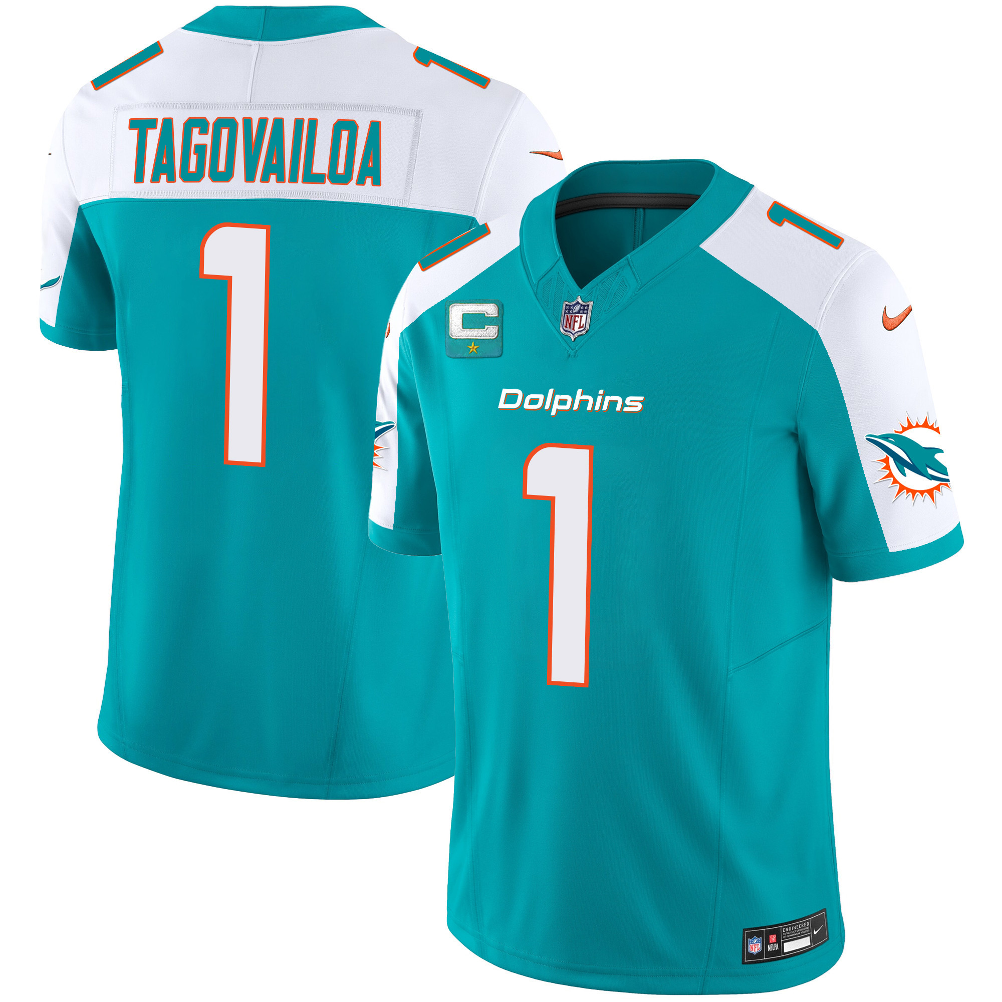 Tua Tagovailoa Men's Miami Dolphins Vapor Limited Aqua Alternate Jersey - All Stitched 