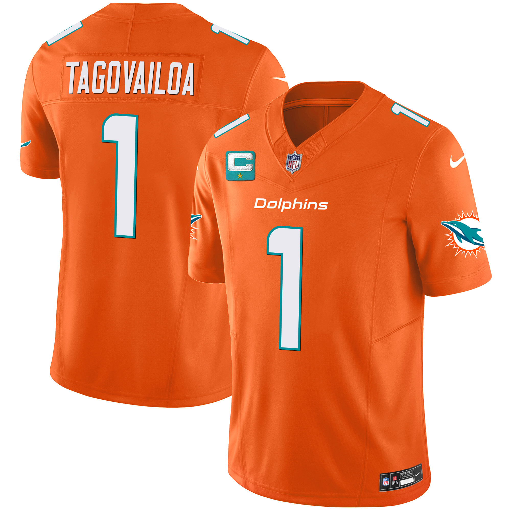 Tua Tagovailoa Men's Miami Dolphins Vapor Limited Orange Jersey - All Stitched 