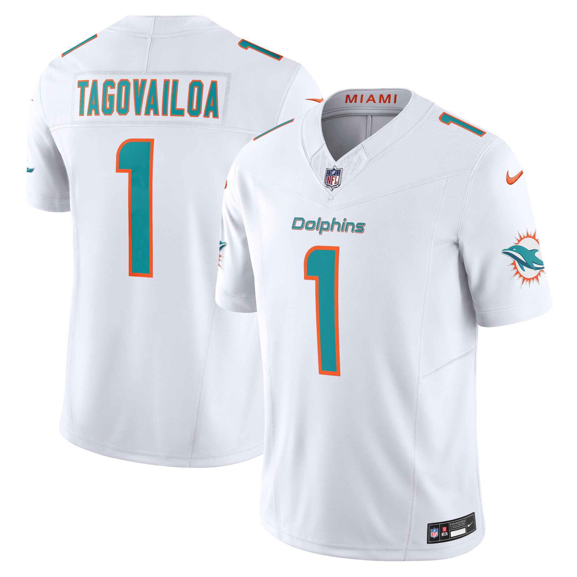 Tua Tagovailoa Men's Miami Dolphins Vapor Limited White Jersey - All Stitched 