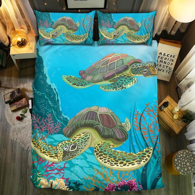 Turtle 3D Customized Duvet Cover Bedding Set