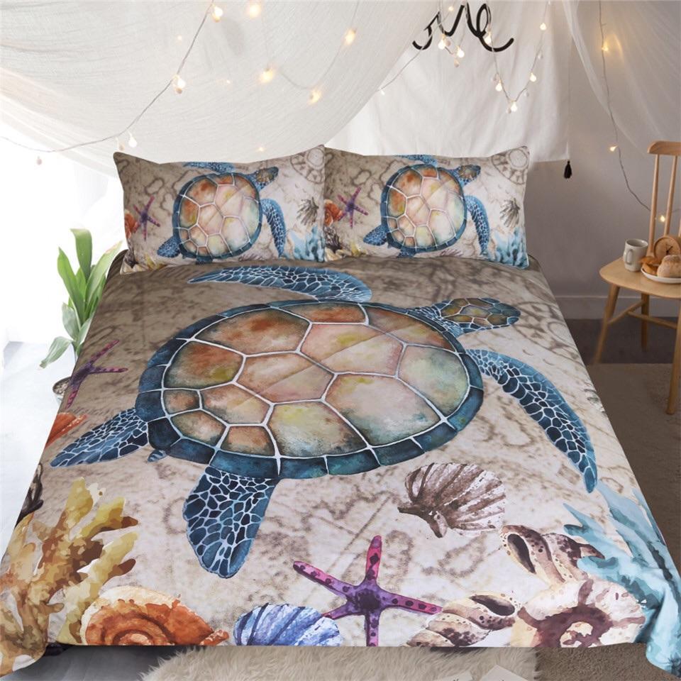 Turtle Beach 3D Customized Duvet Cover Bedding Set
