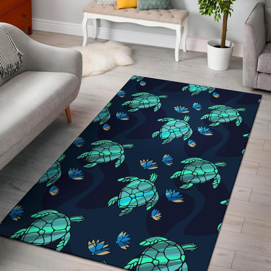 Turtle Love Area Rectangle Rug