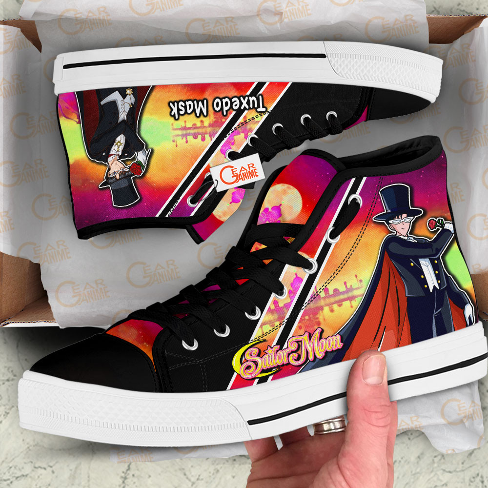 Tuxedo Mask Anime Custom High Top Shoes
