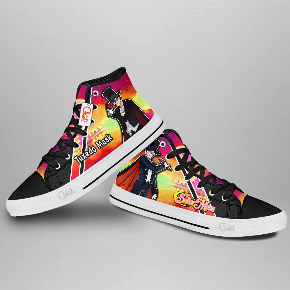 Tuxedo Mask Anime Custom High Top Shoes