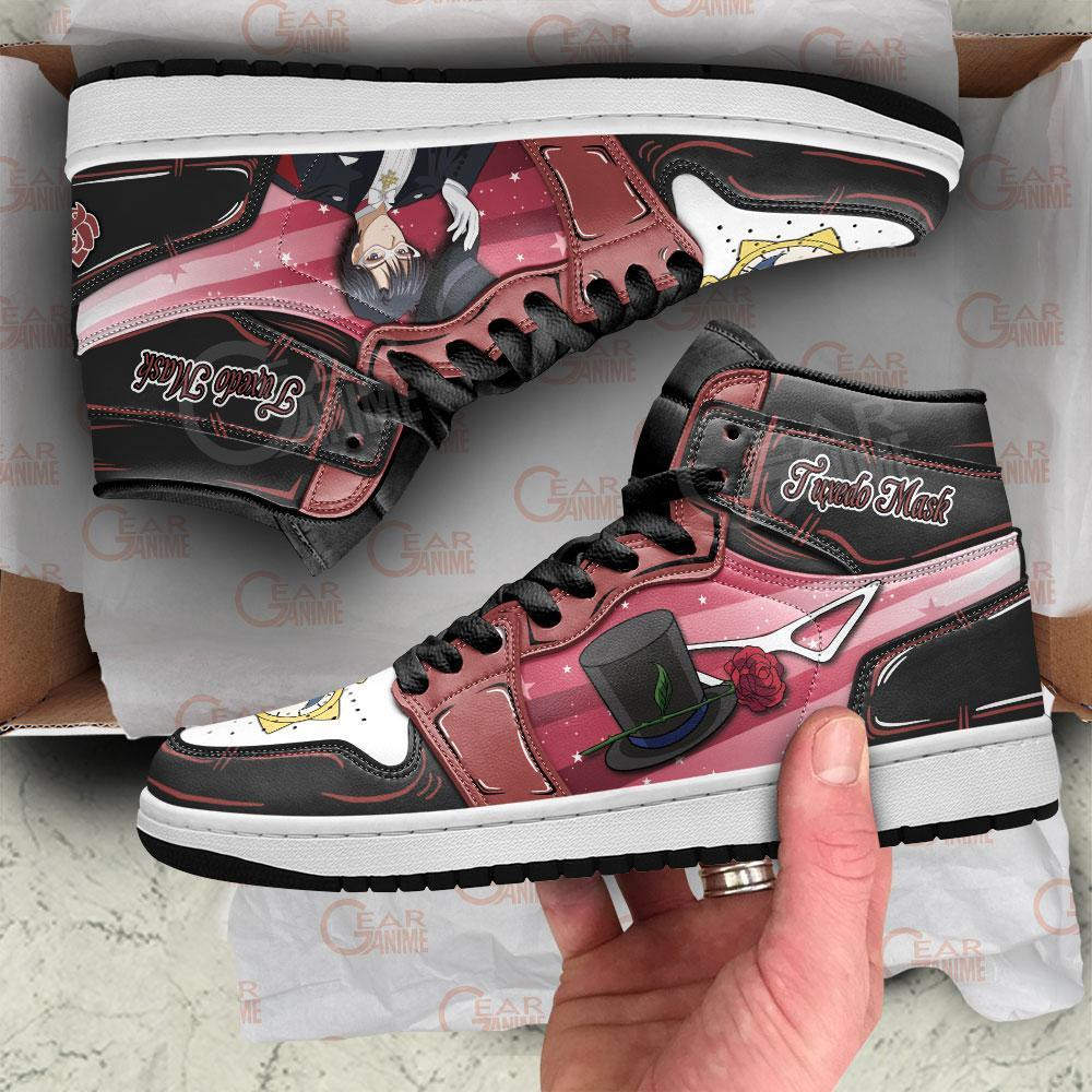 Tuxedo Mask JD1s Sneakers Sailor Anime Shoes, Air Jordan Hightop