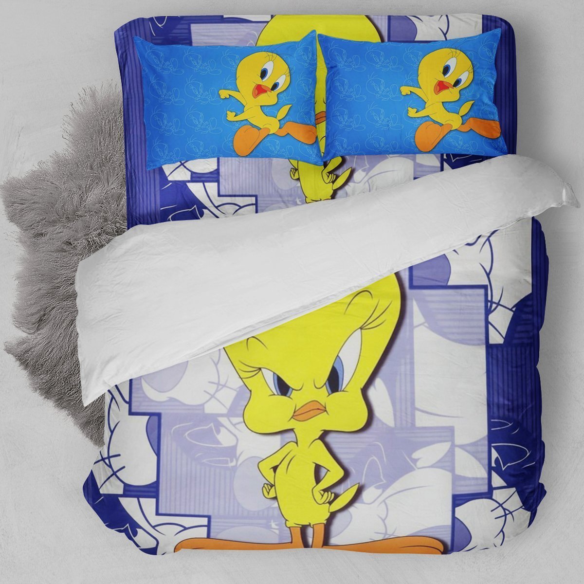 Tweety Bird Blue Duvet Cover Bedding Set