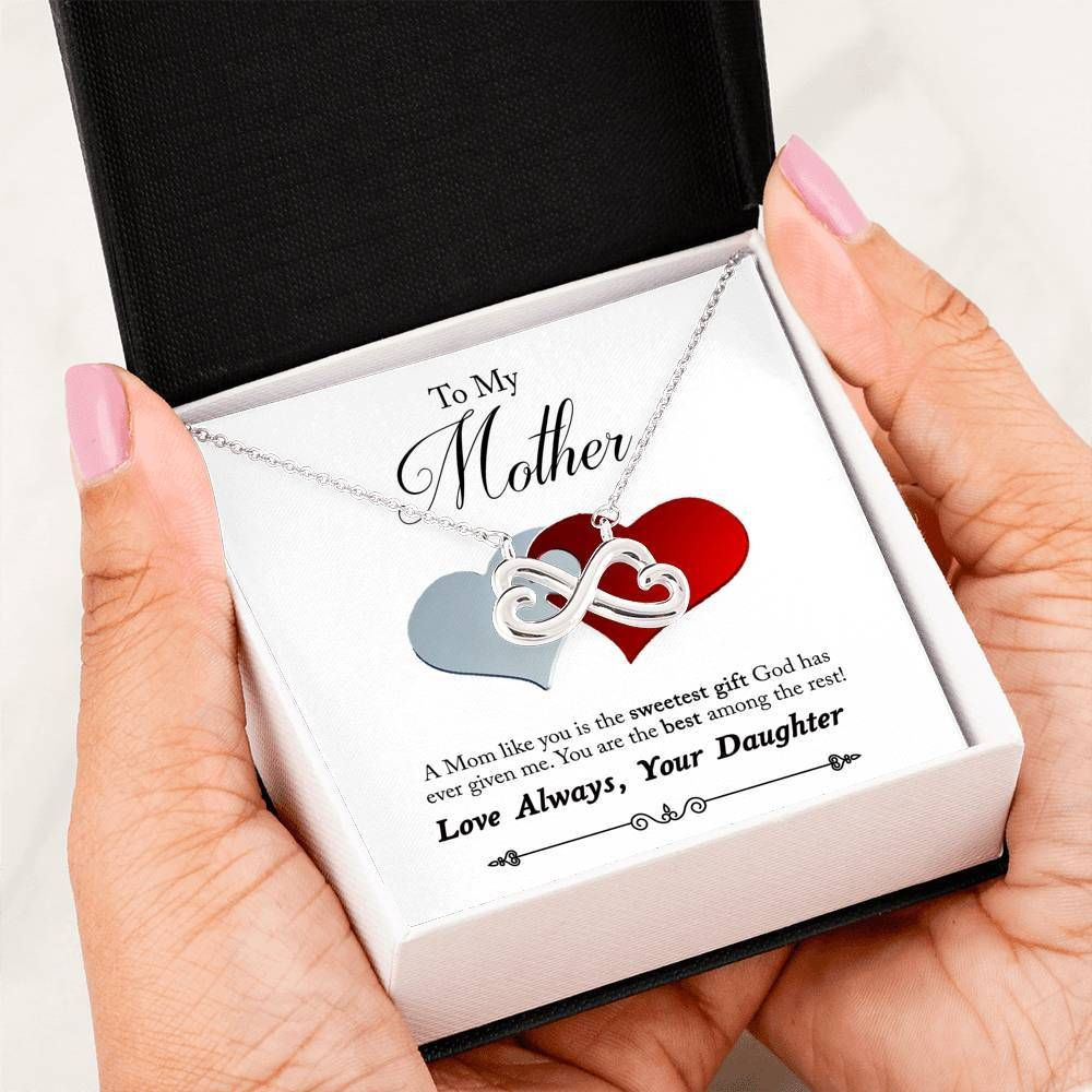 Twin Infinity Hearts Daughter To Mother Necklace