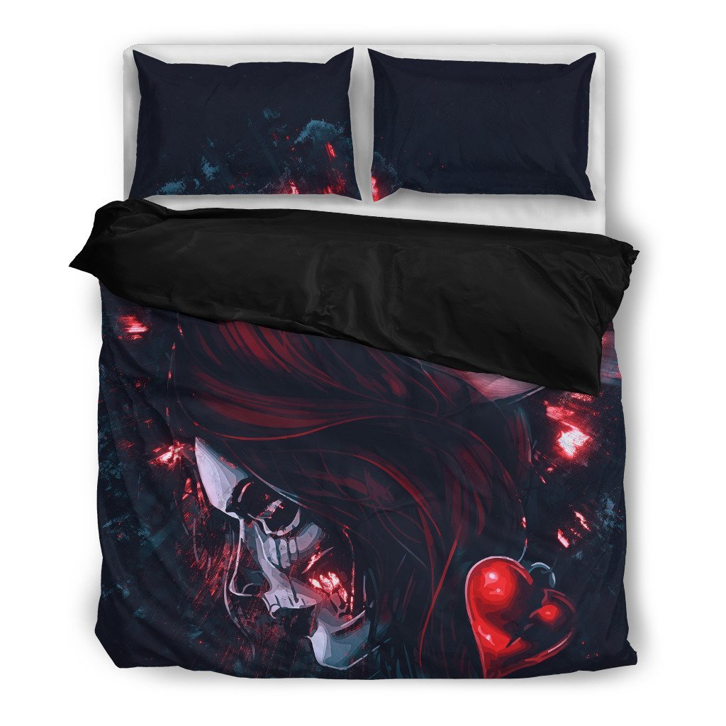 Two Facekull Girl 3D Customized Duvet Cover Bedding Set