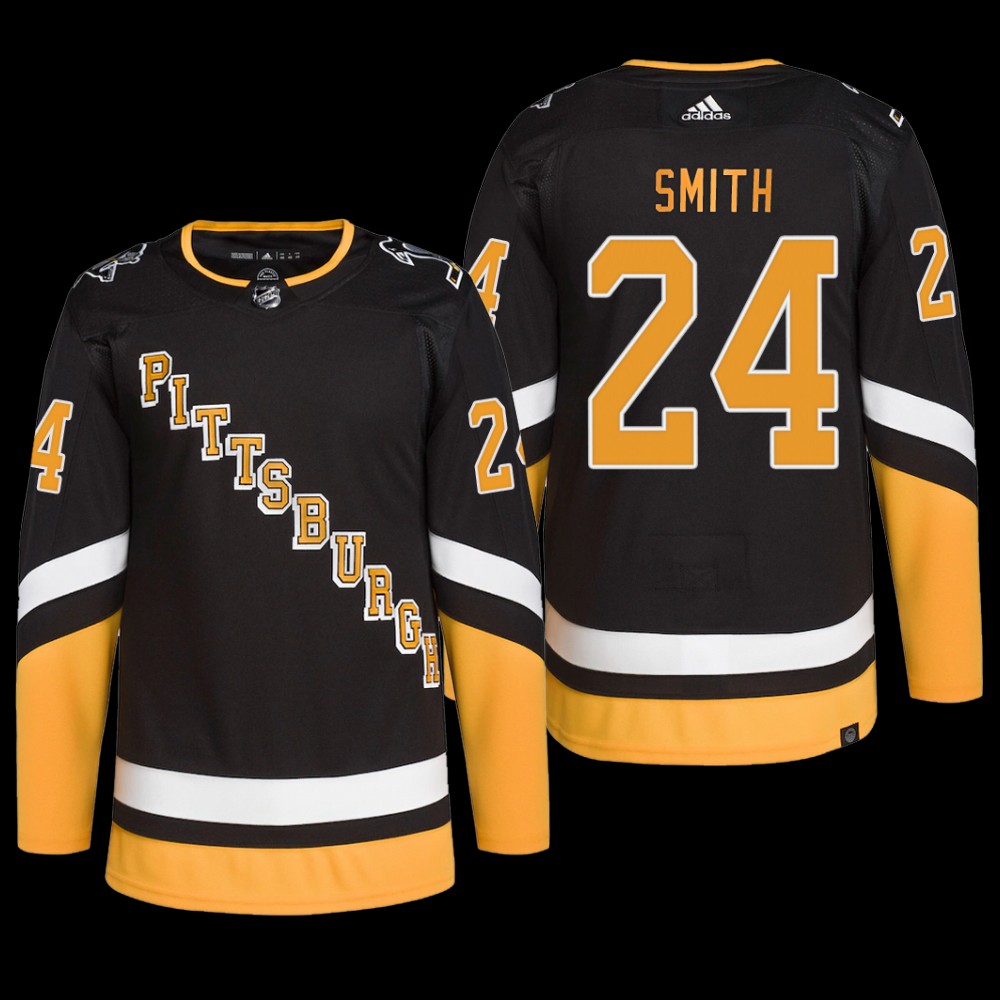 Ty Smith Pittsburgh Penguins Primegreen Jersey 2022 Black #24 Alternate Uniform