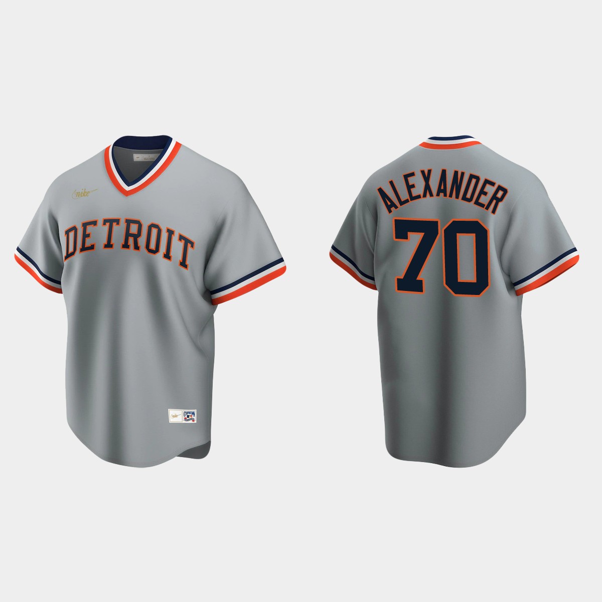 Tyler Alexander #70 Detroit Tigers Cooperstown Collection Road Jersey - Gray