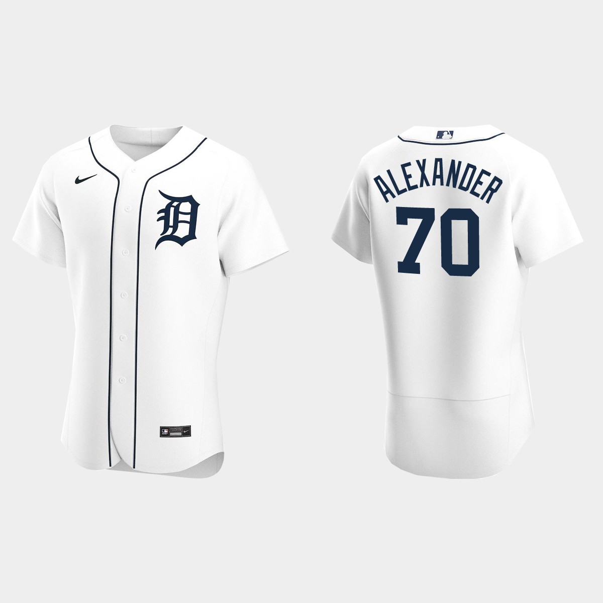 Tyler Alexander #70 Detroit Tigers Home Jersey - White