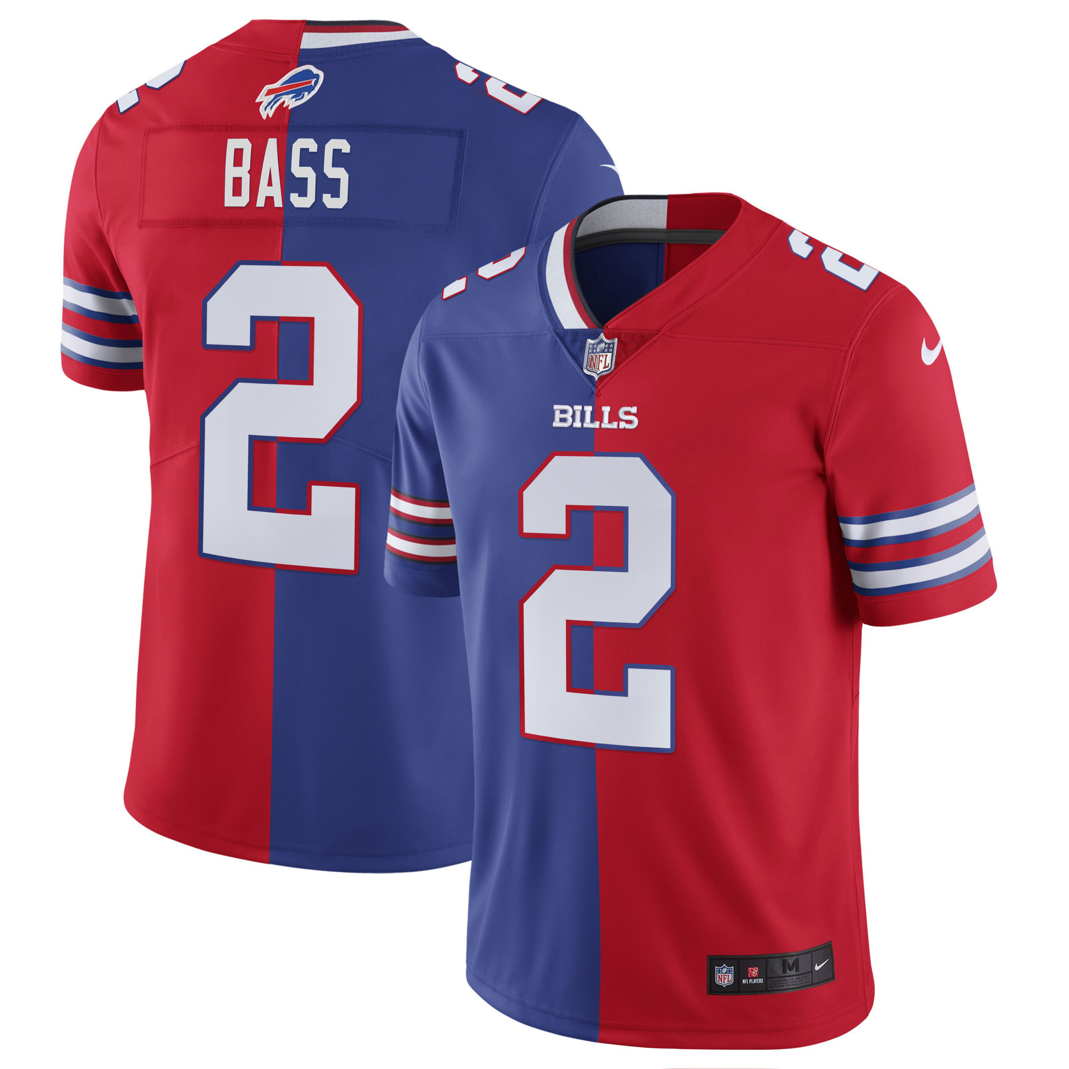 Tyler Bass Buffalo Bills Split Split Royal Red Jersey - All Stitched 