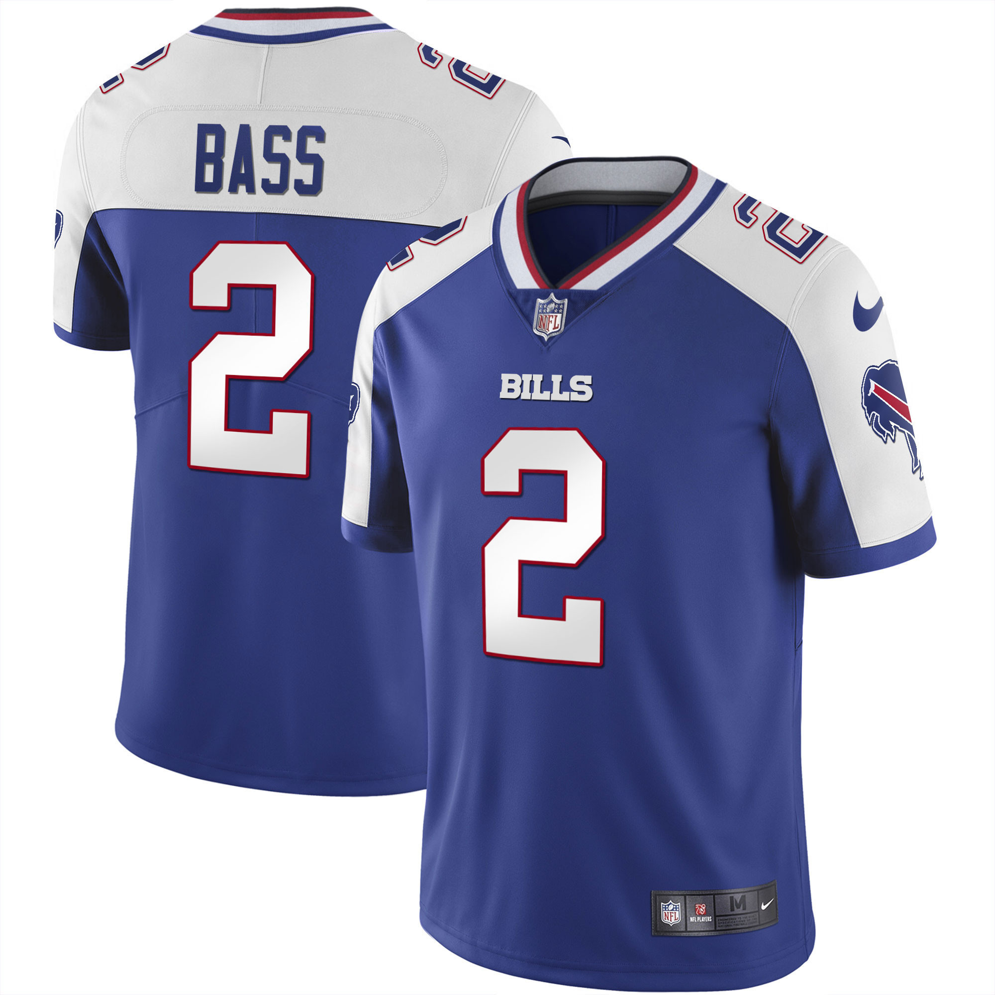 Tyler Bass Men's Buffalo Bills Alternate Vapor Black Gold & Black Inverted Limited Royal White Jersey - All Stitched 