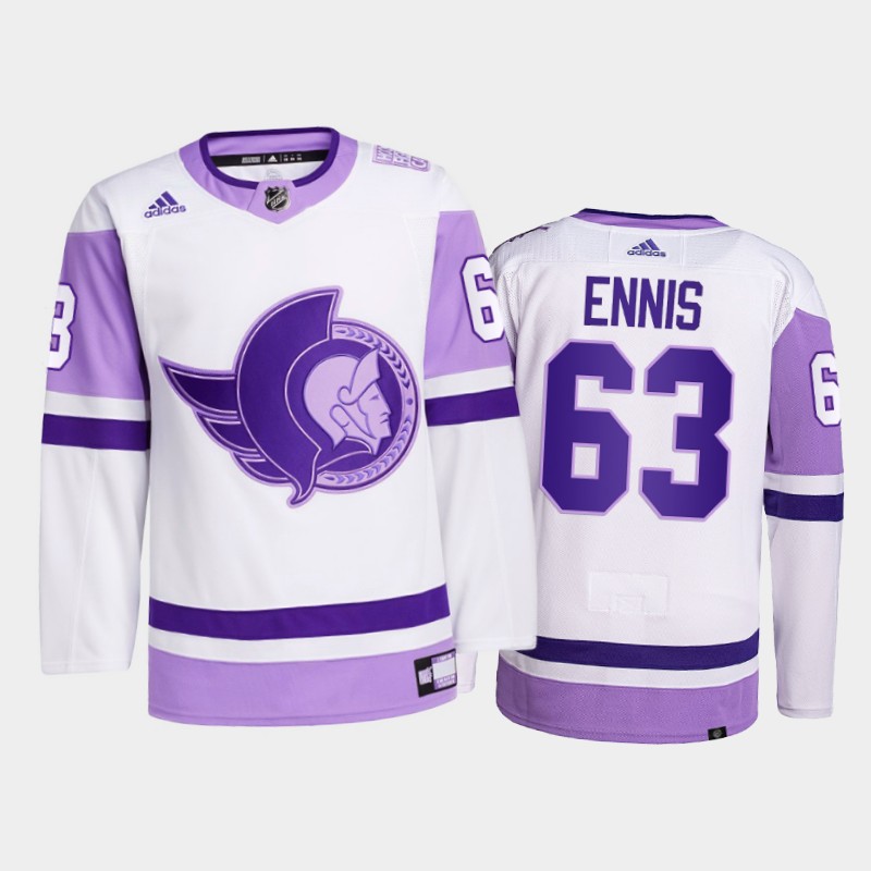 Tyler Ennis #63 Ottawa Senators 2021 FightsCancer White Primegreen Jersey