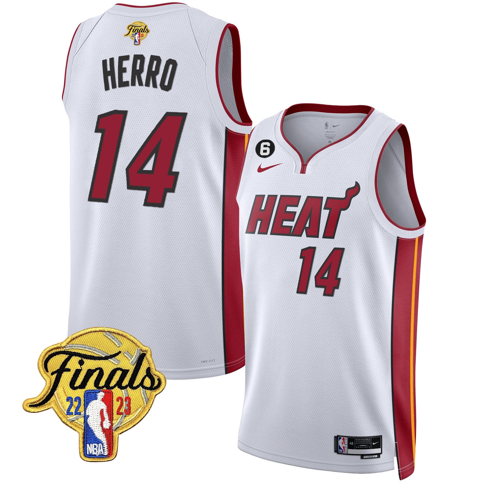 Tyler Herro Men's Miami Heat 2023 Finals Patch Collection Association Jersey - All Stitched