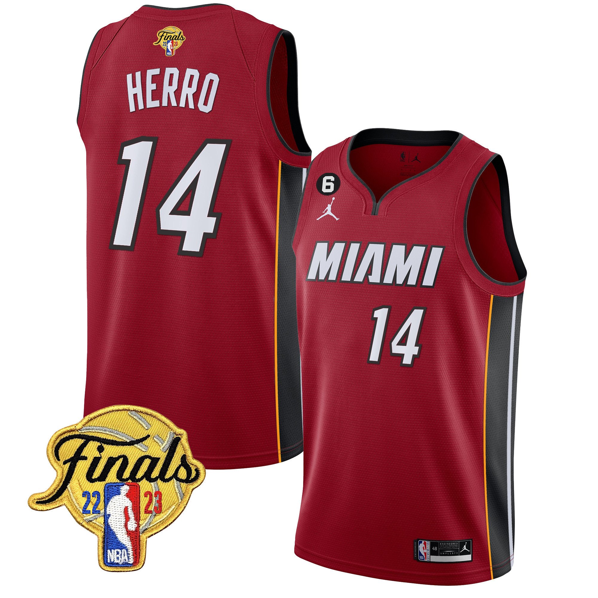 Tyler Herro Men's Miami Heat 2023 Finals Patch Collection Statement Jersey - All Stitched