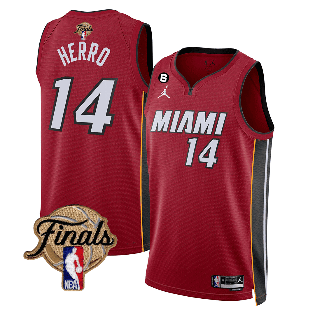 Tyler Herro Men's Miami Heat 2023 Finals Patch Collection V3 Icon Jersey - All Stitched