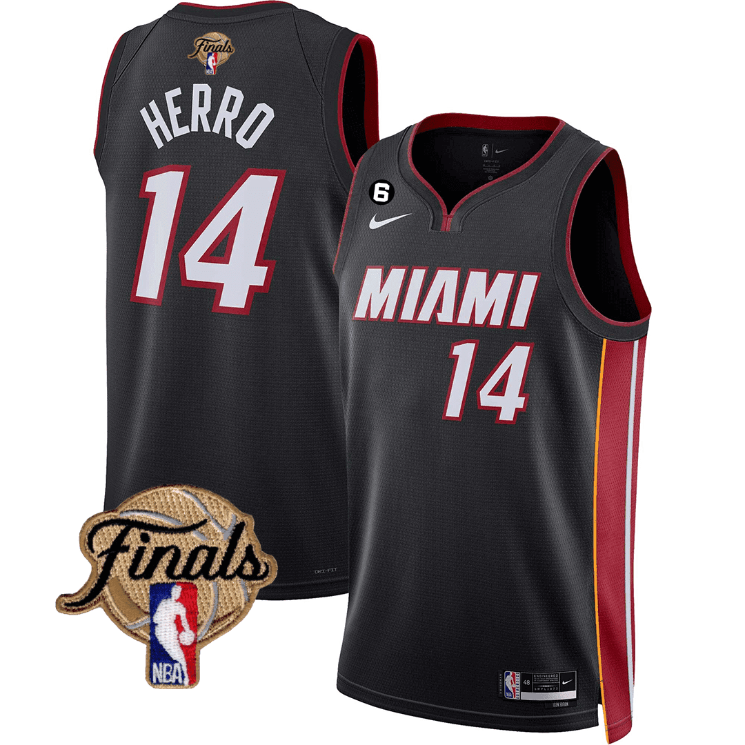 Tyler Herro Men's Miami Heat 2023 Finals Patch Collection V3 Statement Jersey - All Stitched
