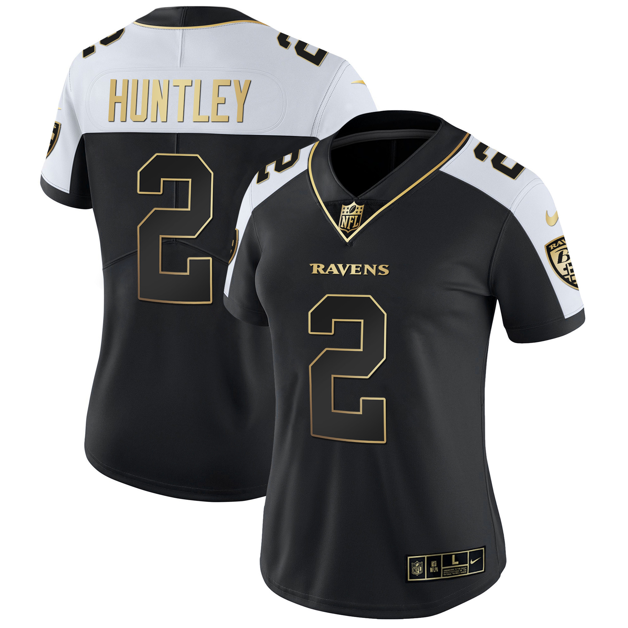 Tyler Huntley WoMen's Baltimore Ravens Gold Vapor Alternate Jersey All Stitched