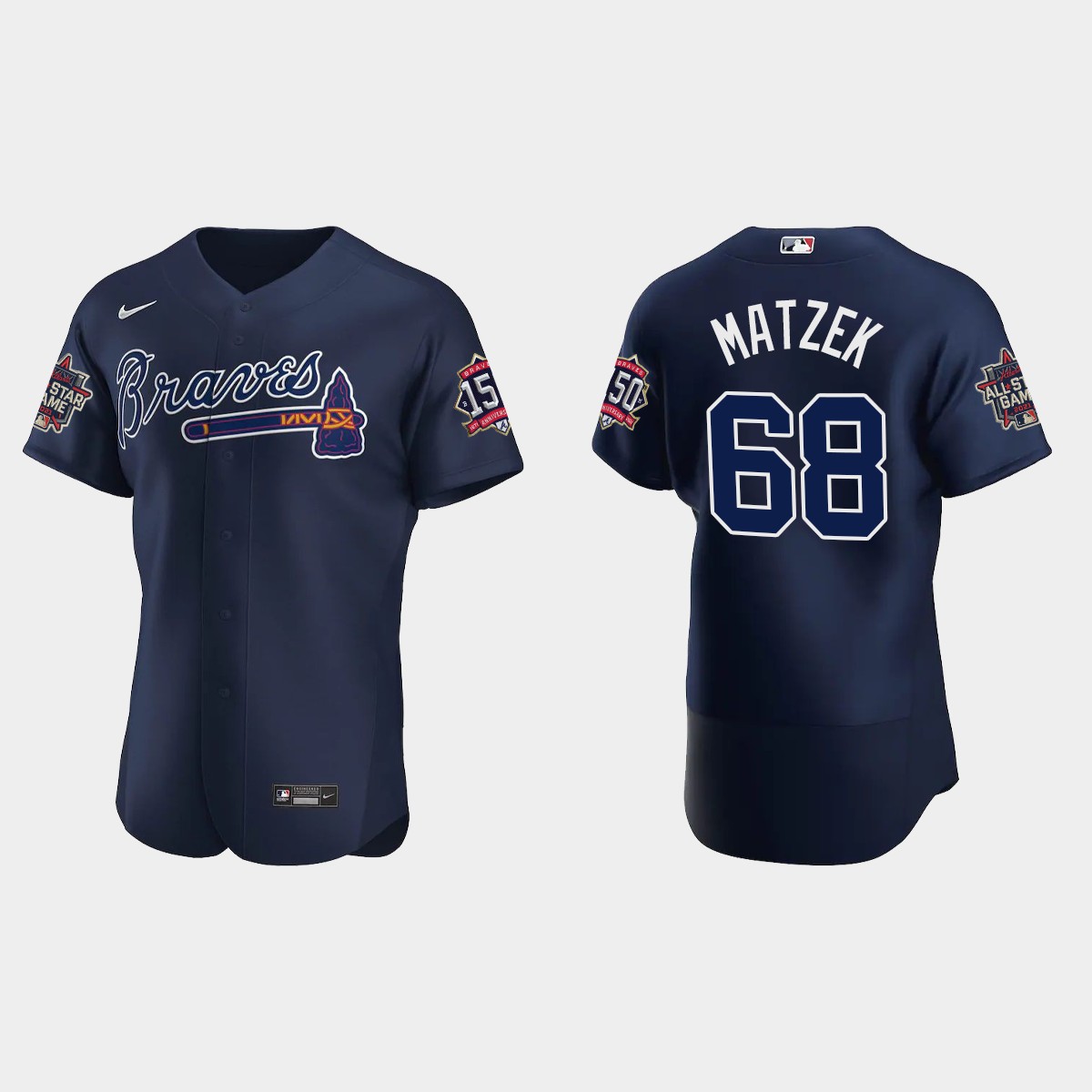 Tyler Matzek #68 Atlanta Braves Alternate 2021 MLB All-Star Jersey - Navy