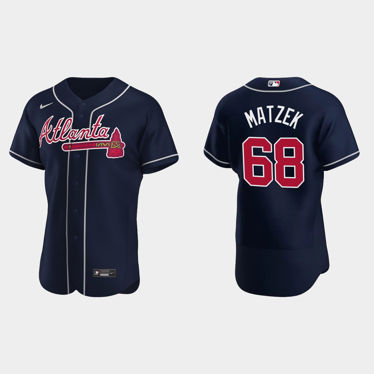 Tyler Matzek #68 Atlanta Braves Alternate Jersey - Navy