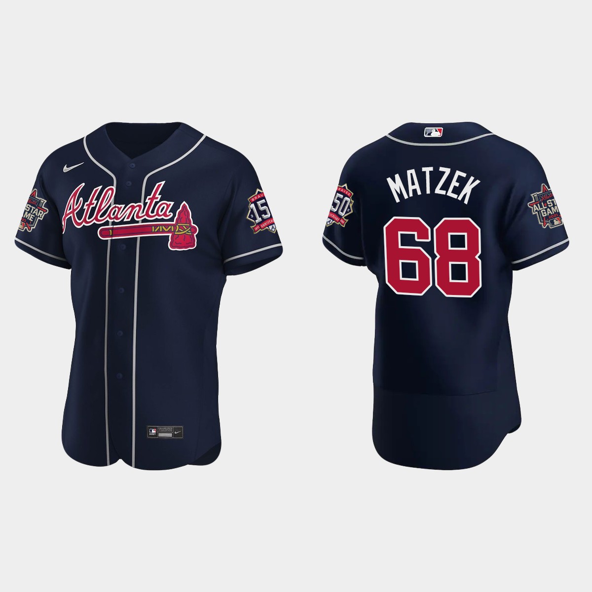Tyler Matzek #68 Atlanta Braves Team 2021 MLB All-Star Jersey - Navy
