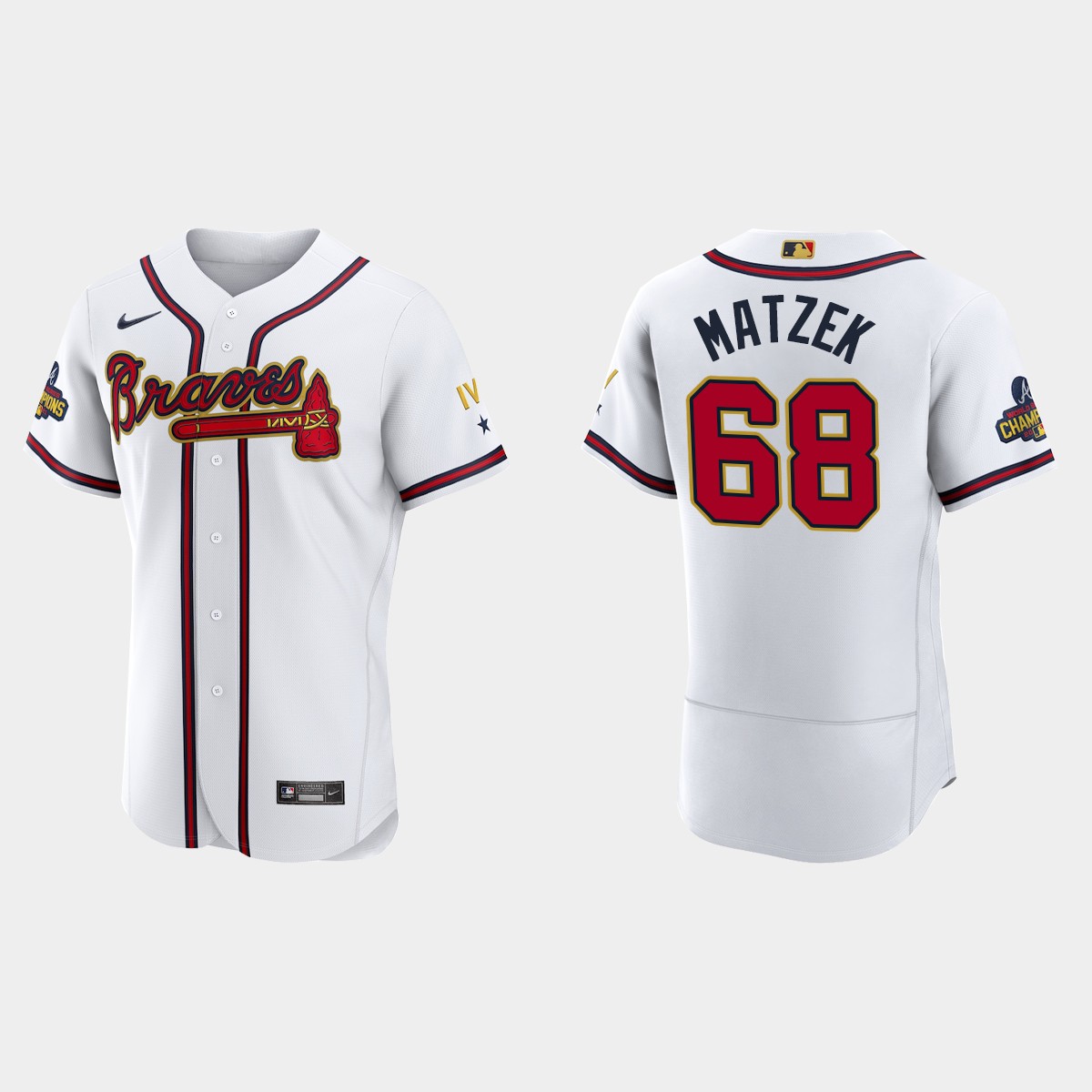 Tyler Matzek Atlanta Braves 2022 Gold Program White Jersey