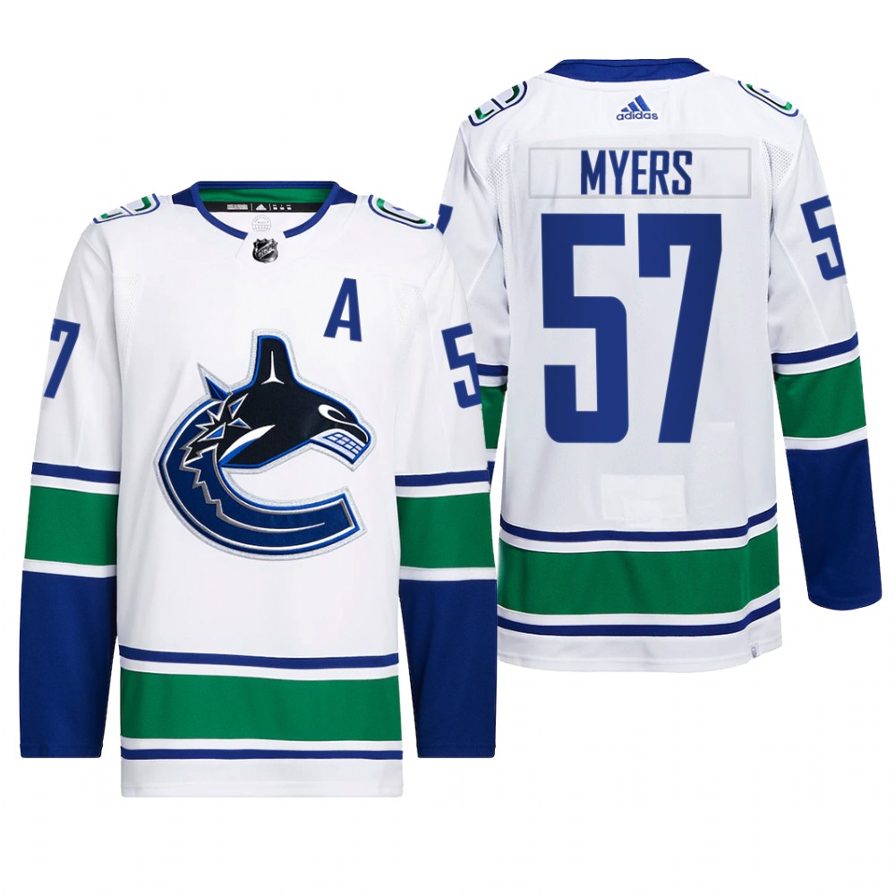Tyler Myers Vancouver Canucks Away Jersey 2022 White #57 Primegreen Pro Uniform