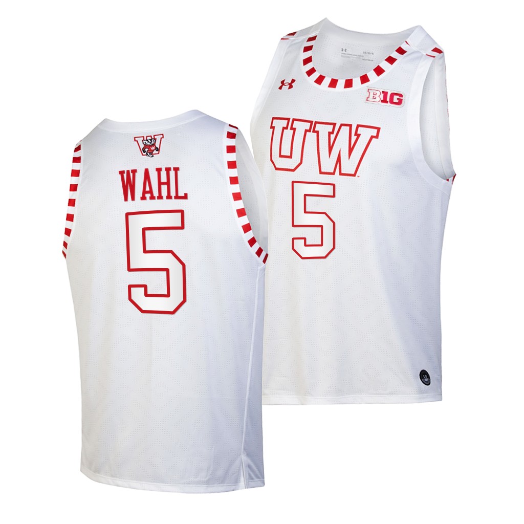 Tyler Wahl #5 Wisconsin Badgers 2021-22 By The Players Alternate White Jersey