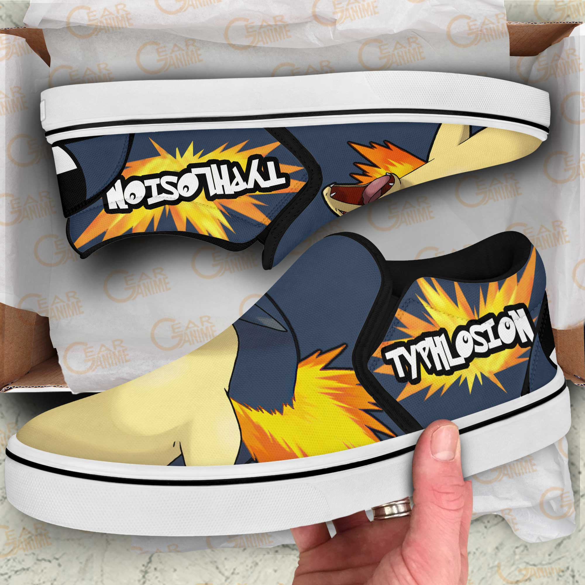 Typhlosion Slip-On Shoes Canvas Pokemon Custom Anime Shoes