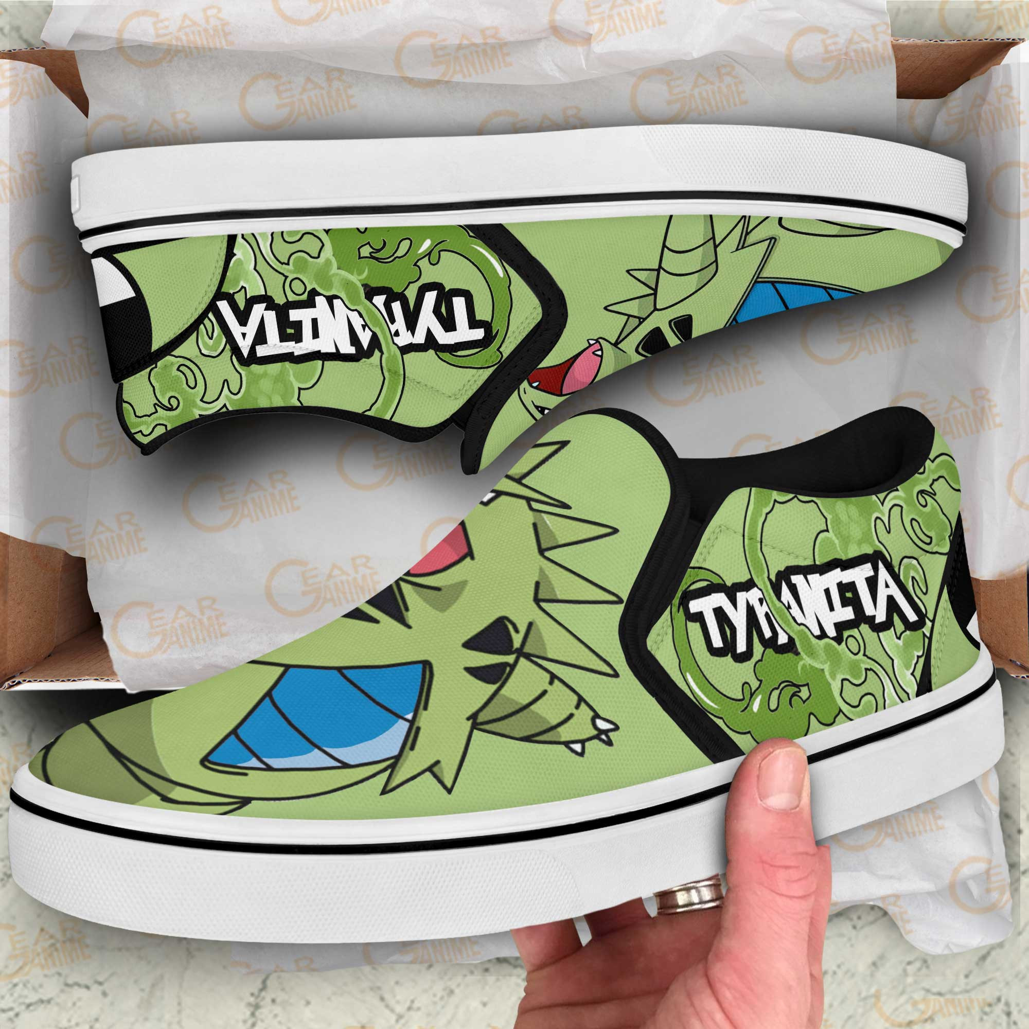 Tyranitar Slip-On Shoes Canvas Pokemon Custom Anime Shoes