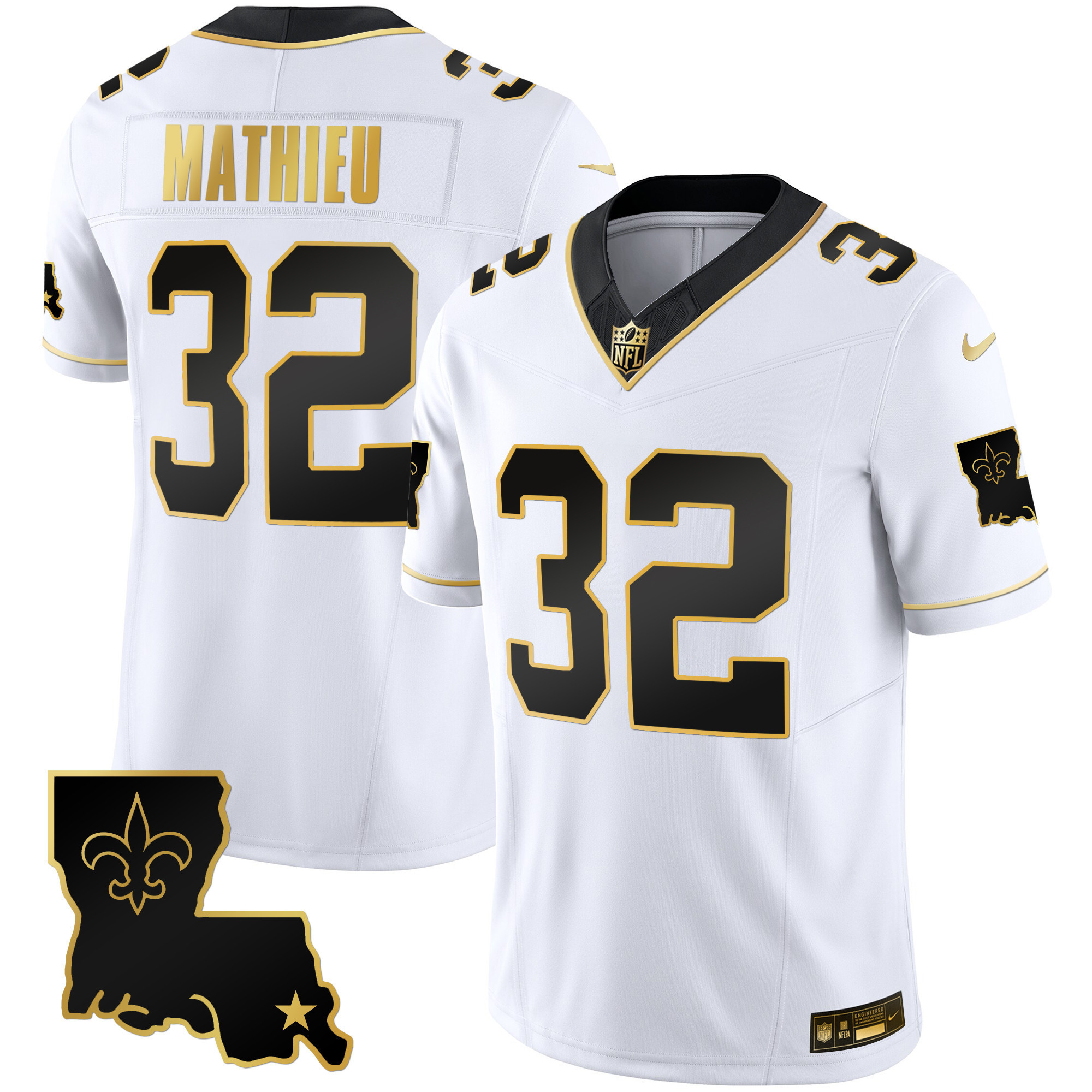 Tyrann Mathieu Men's New Orleans Saints 1987 Legacy Gold Vapor White Gold Jersey - All Stitched 