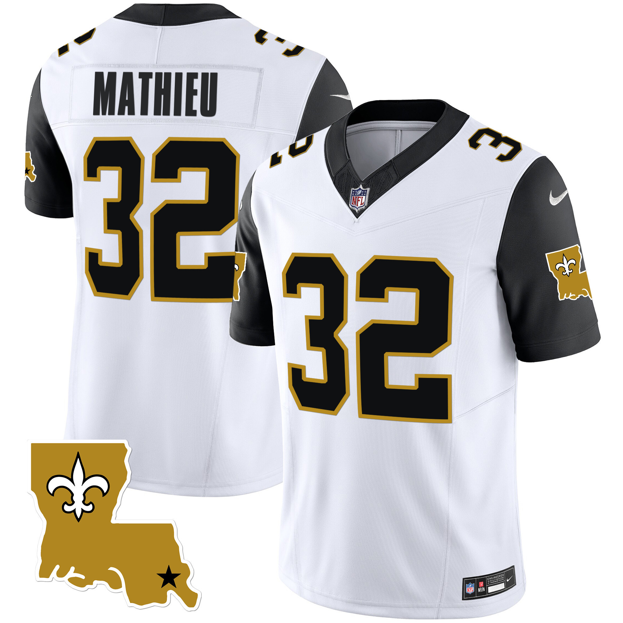 Tyrann Mathieu Men's New Orleans Saints 1987 Legacy Vapor Black Sleeves Jersey - All Stitched 