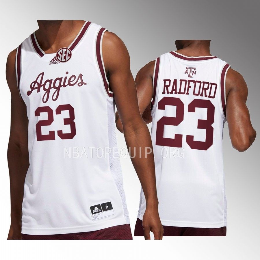 Tyrece Radford Texas AM Aggies White Jersey 2022-23 College