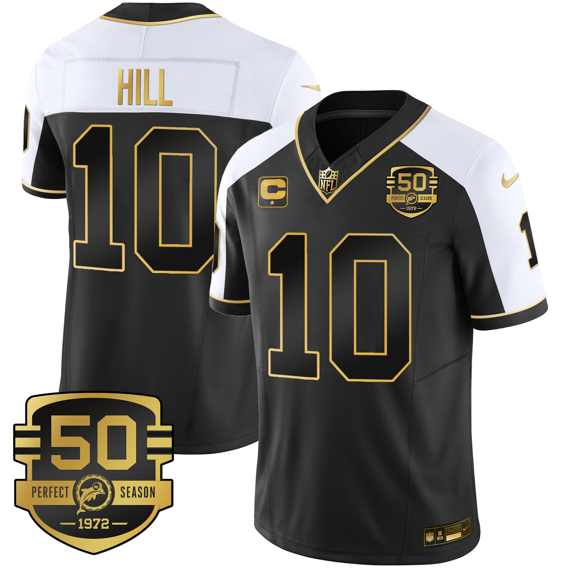 Tyreek Hill Men's Miami Dolphins Throwback Gold Vapor Alternate Jersey - All Stitched 