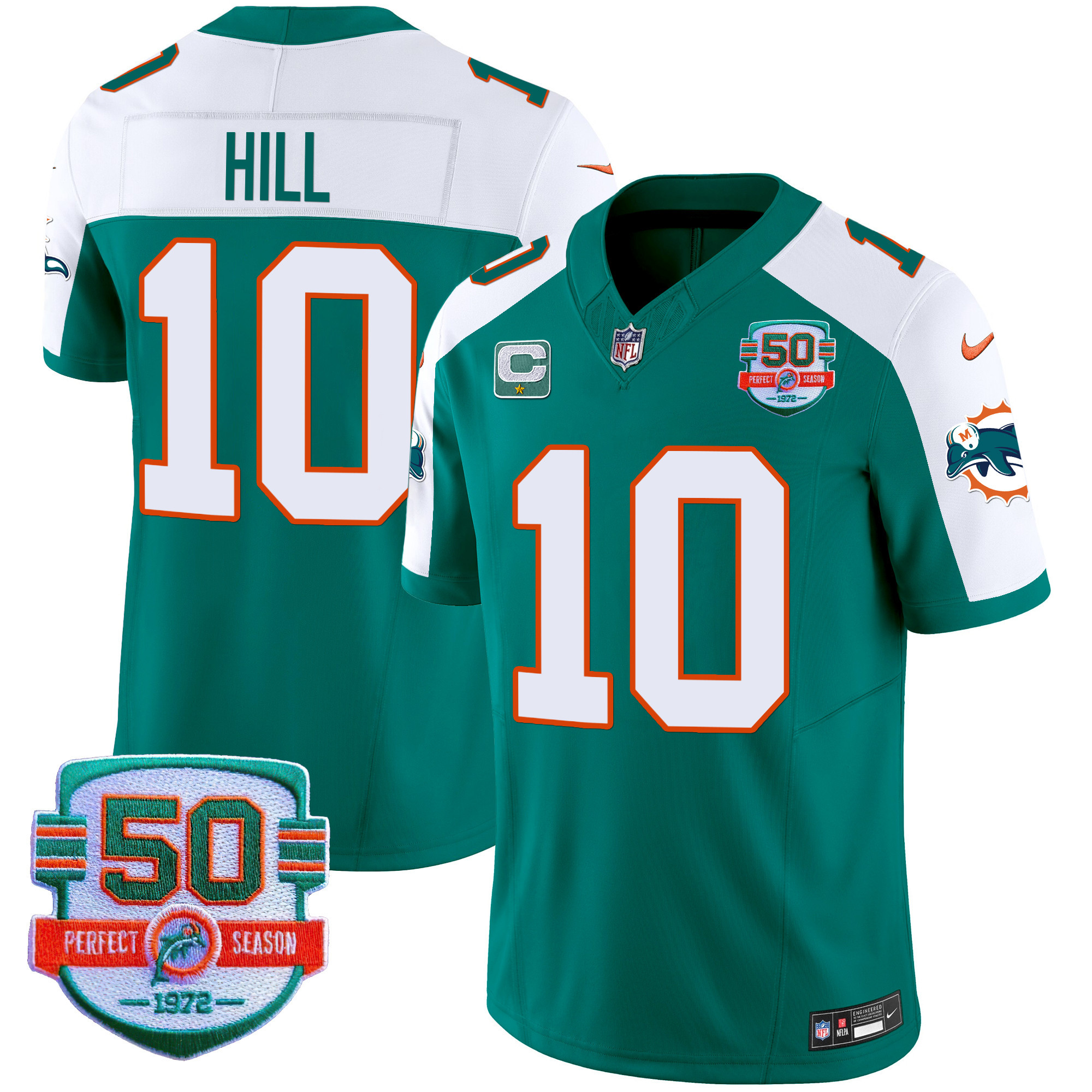 Tyreek Hill Men's Miami Dolphins Throwback Vapor Aqua Alternate Jersey - All Stitched 