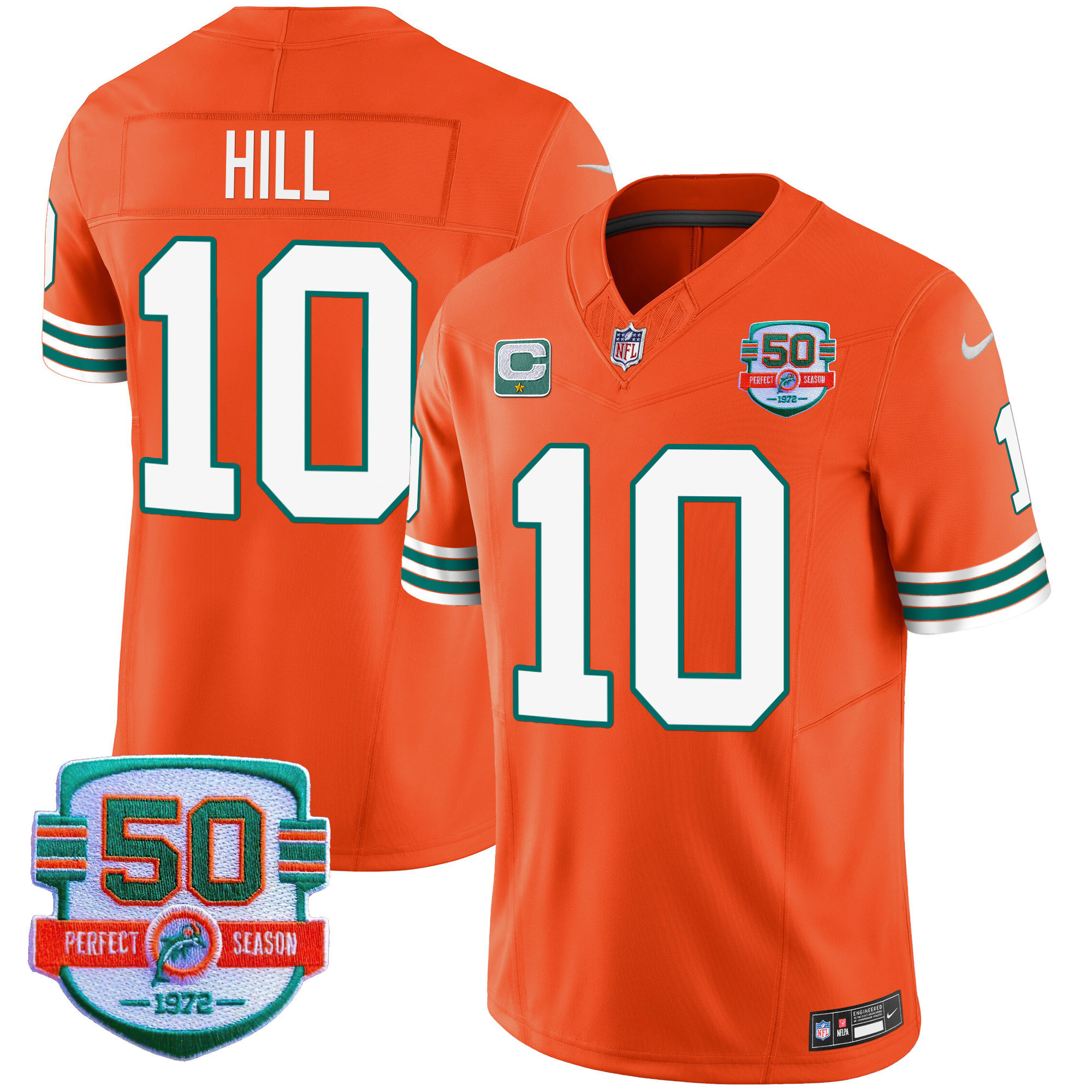 Tyreek Hill Men's Miami Dolphins Throwback Vapor Orange Jersey - All Stitched 