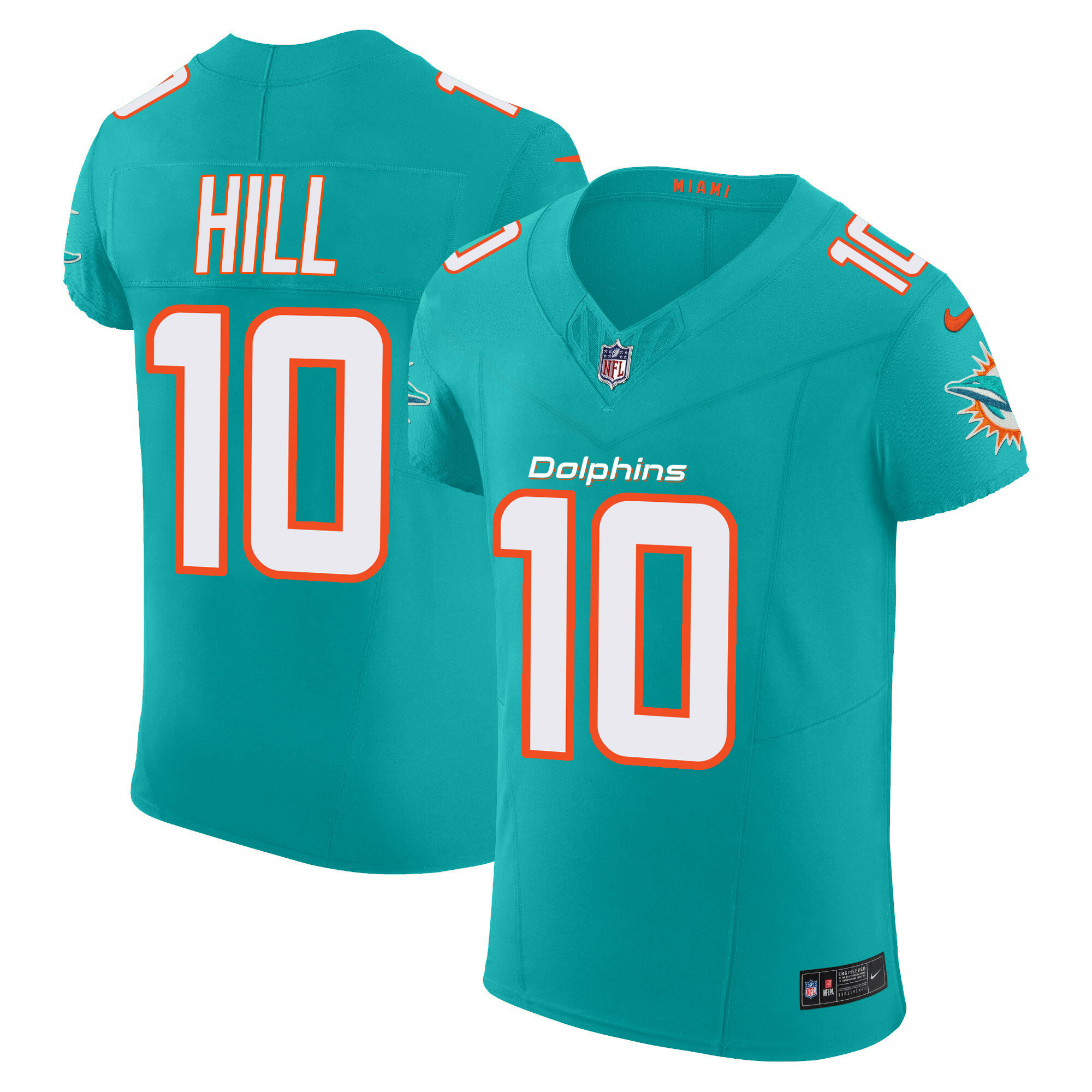 Tyreek Hill Men's Miami Dolphins Vapor Elite Aqua Jersey - All Stitched 