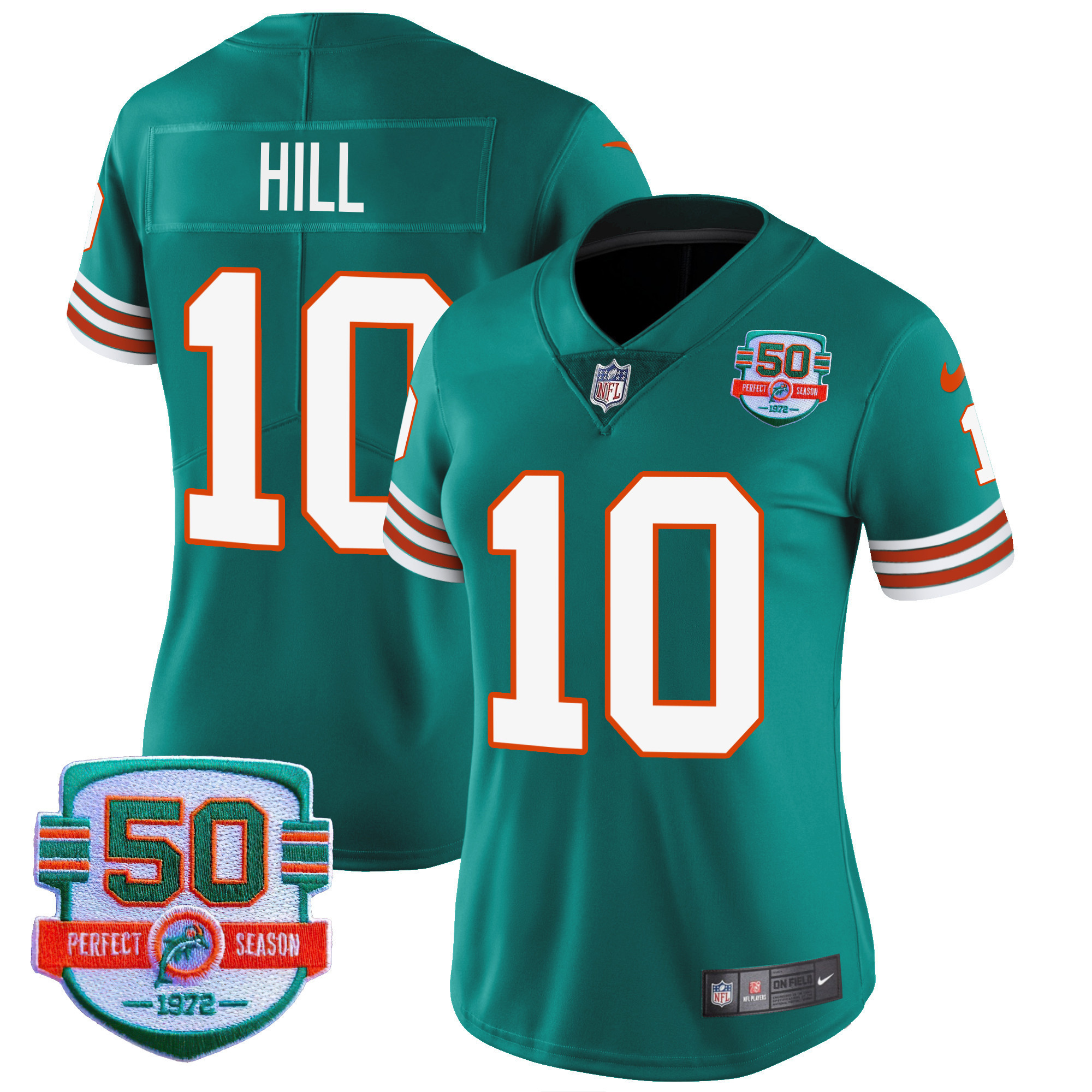 Tyreek Hill Women's Miami Dolphins Throwback Vapor Aqua Jersey - All Stitched 