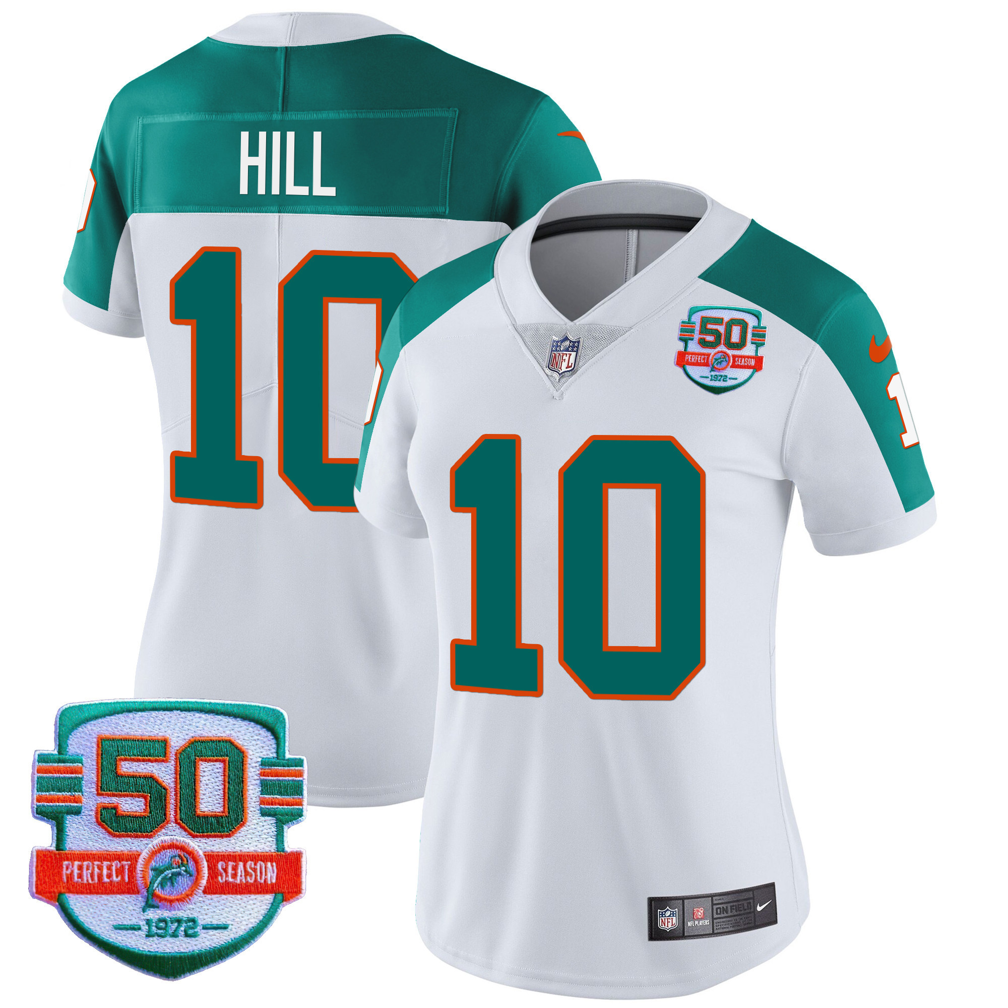 Tyreek Hill Women's Miami Dolphins Throwback Vapor Inverted Jersey - All Stitched 